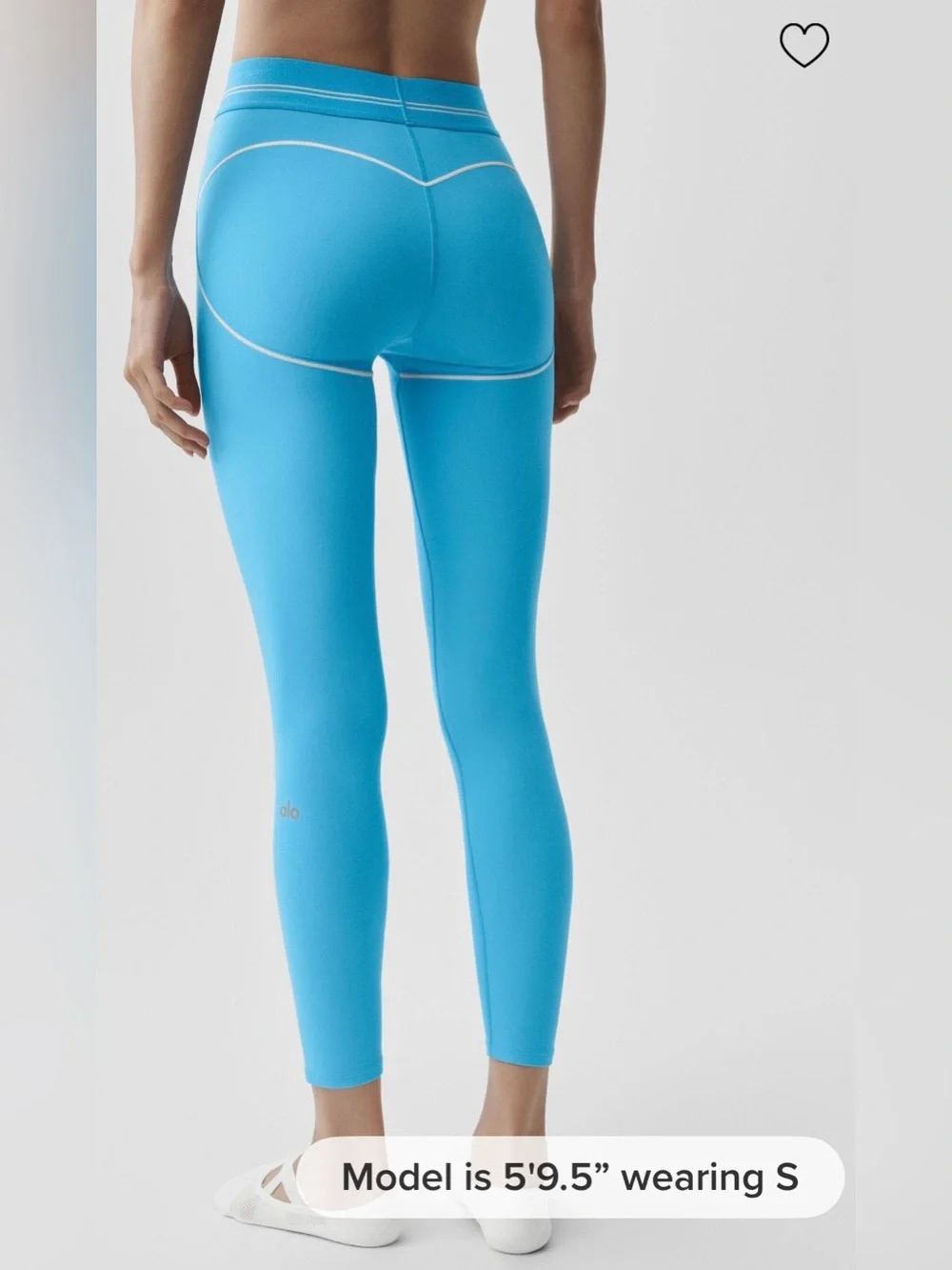 ALO Yoga Airbrush High Waist 7/8 Heart Throb Leggings Azure Blue White Size S